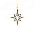 Celestial Star Gold Pendant Necklace - Front Detail