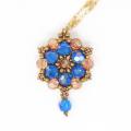 Melbourne Blue Crystal Necklace - Side A