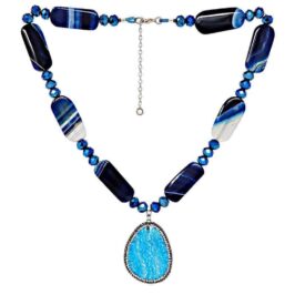 Blue Brazilian Agate Necklace