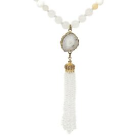 Collier Druzy Mala blanc - Pendentif