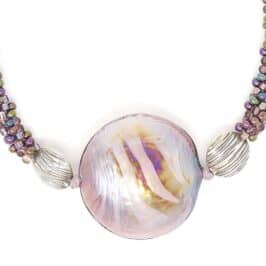 Murano Purple Bubble Necklace - Pendant