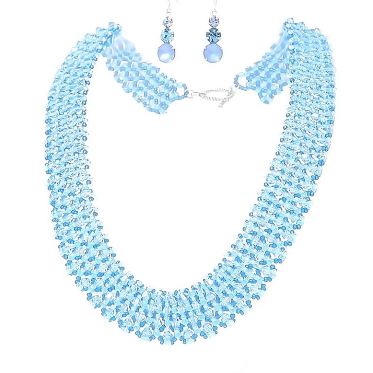 handcrafted statement jewelry necklace and earrings
