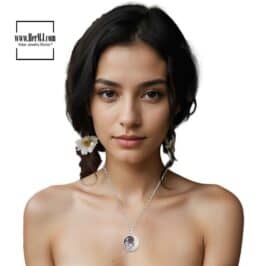 Amethyst Moon And Stars Moon Gemstone Pendant