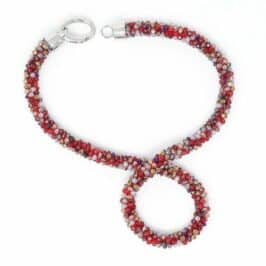 Rose Red Crystal Necklace - Open