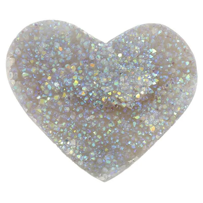Aura Agate Druzy Heart