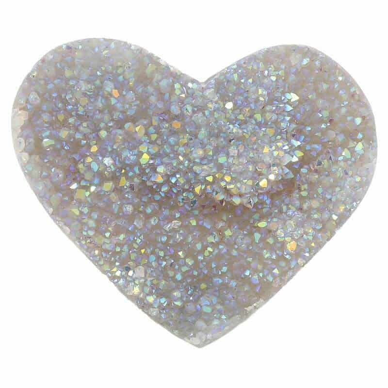 Aura Agate Druzy Heart