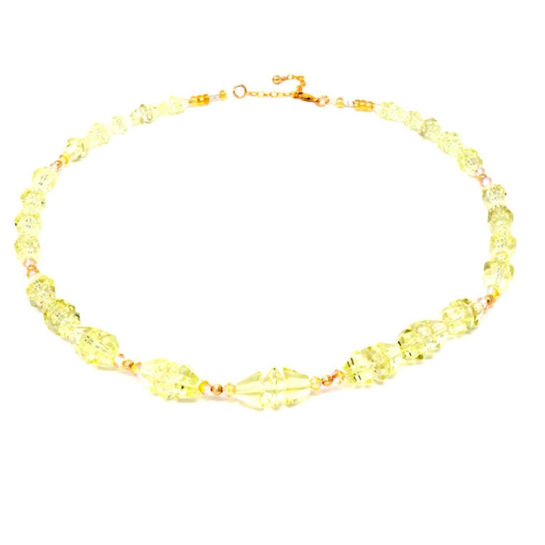 Lemon Quartz Gemstone Crystal Necklace HerMJ