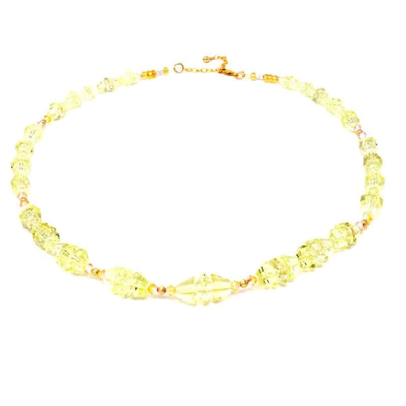 Lemon Quartz Gemstone Crystal Necklace