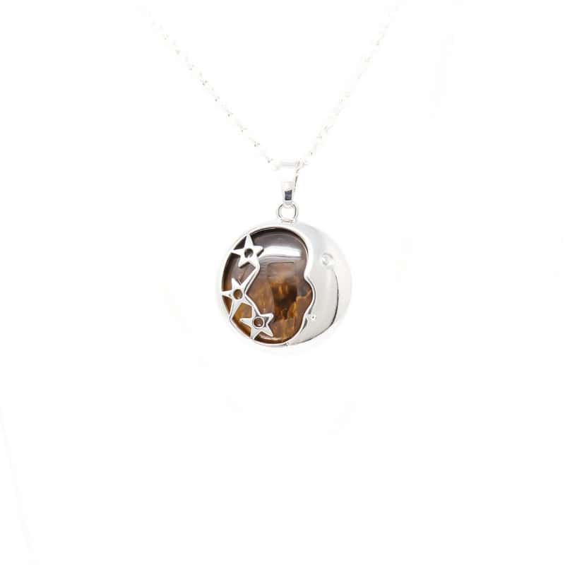 Tiger Eye Gemstone Pendant Necklace - HerMJ