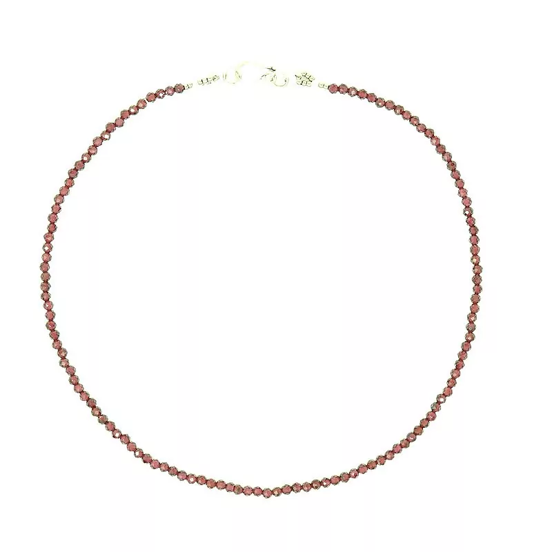Faceted Garnet Gemstone Necklace