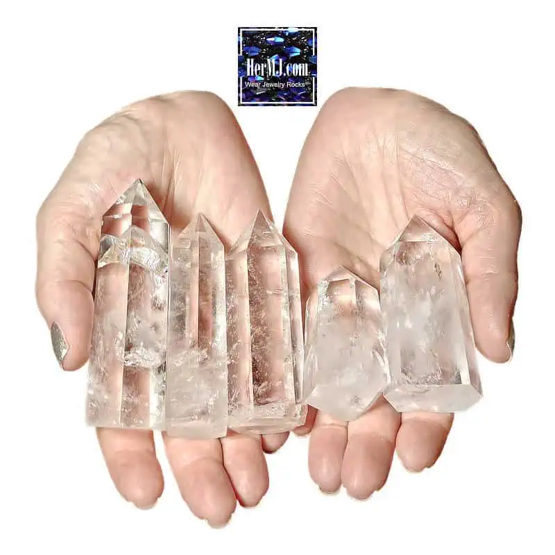 Clear High-Quartz Quartz gemstone jewelry, curated by HerMJ, showcasing natural, high-quality crystals for spiritual and aesthetic purposes. Perfect for collectors and jewelry enthusiasts.