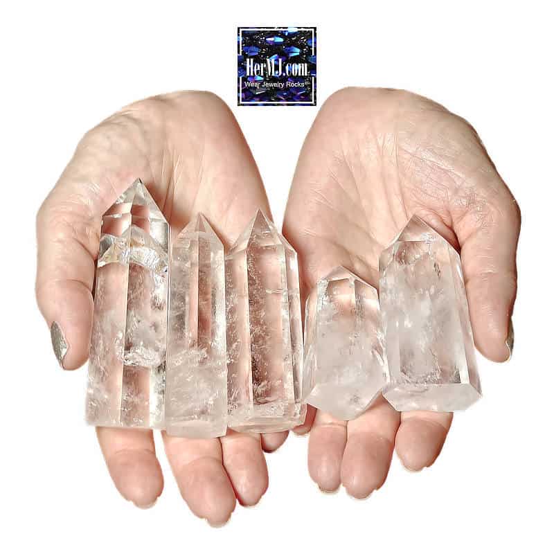 Clear High-Quartz Quartz gemstone jewelry, curated by HerMJ, showcasing natural, high-quality crystals for spiritual and aesthetic purposes. Perfect for collectors and jewelry enthusiasts.