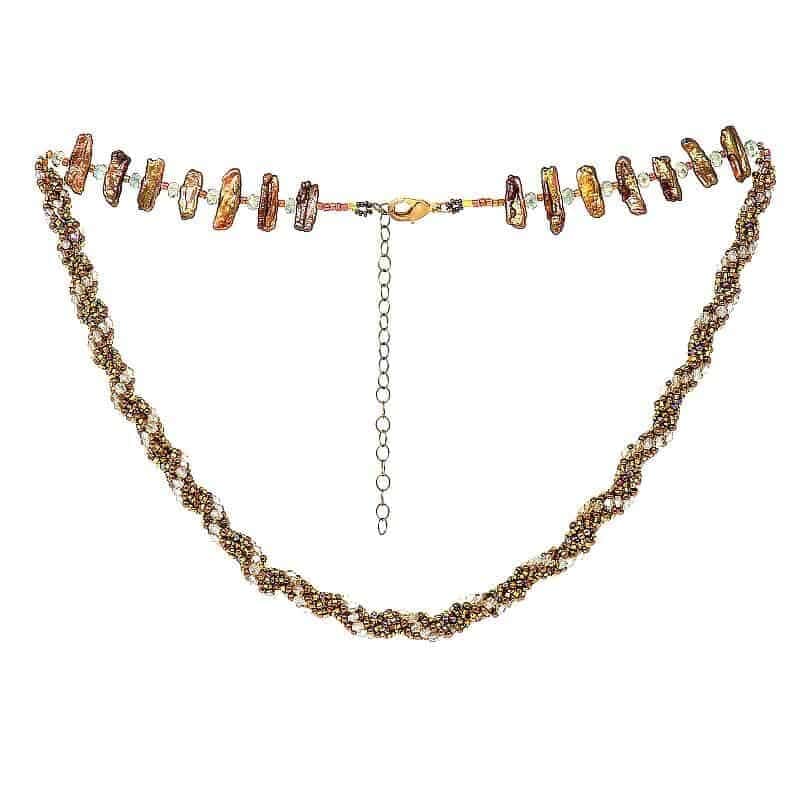 Bronze Biwa Pearl Necklace