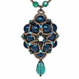 Majestic Green Handmade Glass Pearl Necklace Pendant