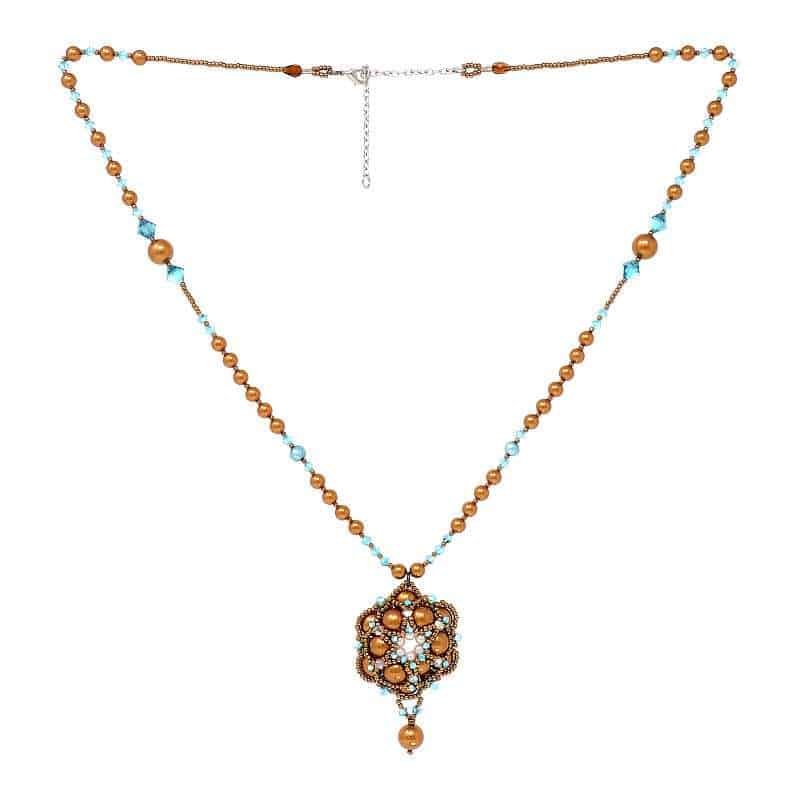 Olympia Bronze Handmade Glass Pearl Necklace