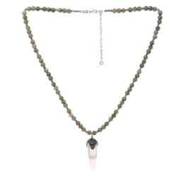 Spire Rose Quartz and Labradorite Necklace