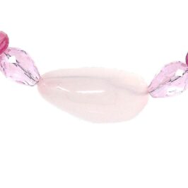 Rose Quartz Stone Necklace - detail