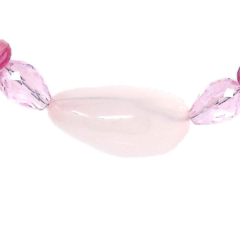 Rose Quartz Stone Necklace - detail