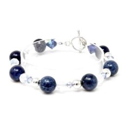 Galaxy Dumortierite Sterling Silver Bracelet