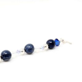 Galaxy Dumortierite Sterling Silver Bracelet - Open
