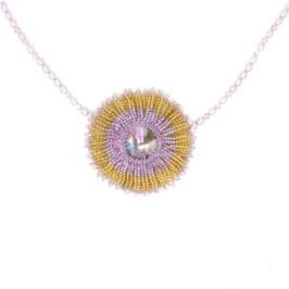 Sunflower Pendant Pearl Necklace