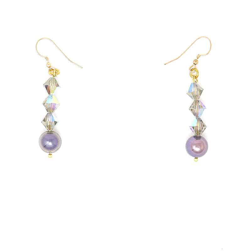 Pearl and Gems combined with crystal earrings from HerMJ