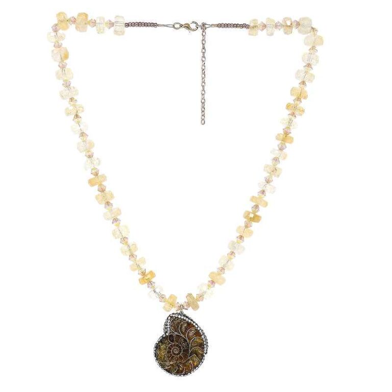 Citrine Ammonite Necklace
