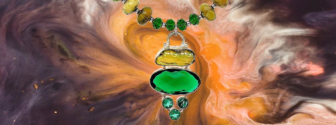 HerMj - Yellow Tourquise Necklace - pendant