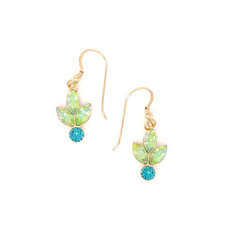 Peridot Golden Reflections Crystal Earrings - HerMJ