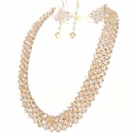 Topaz Crystal Necklace and Earrings Set