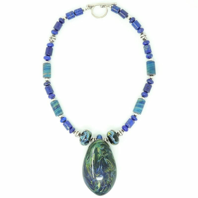 Lapis Lazuli Sterling Silver Pendant Necklace