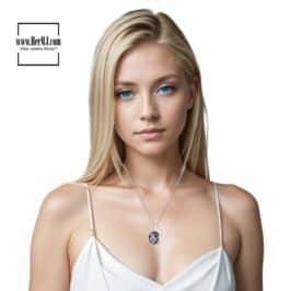 Sodalite Moon And Stars Gemstone Pendant Necklace Model
