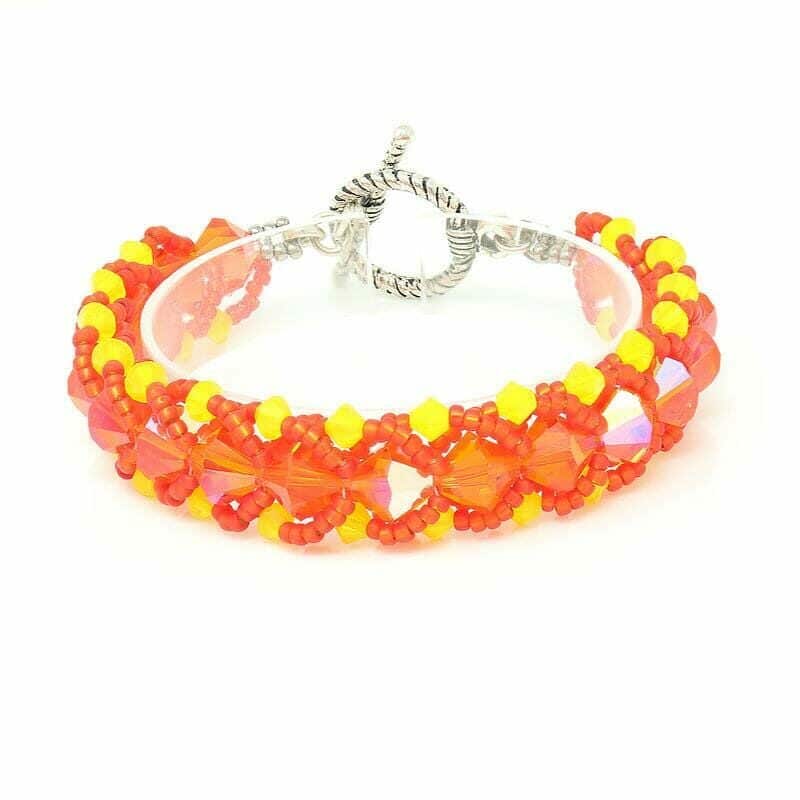 Sunrise Orange Crystal Bracelet - Center Sunrise Orange Crystal Bracelet