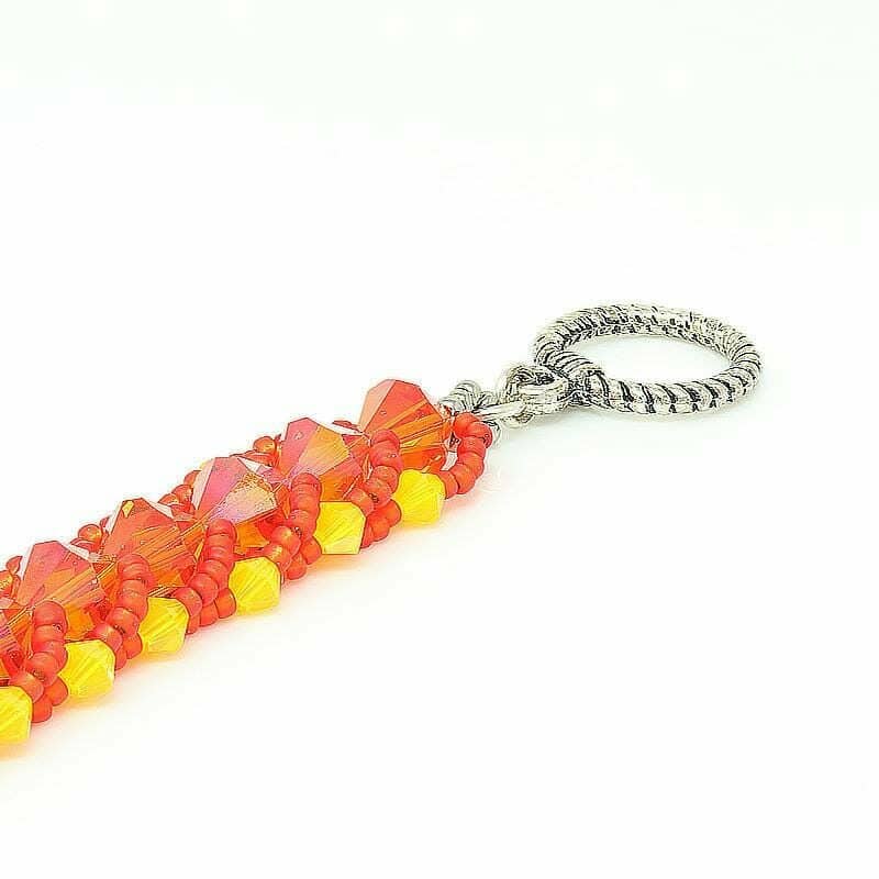 Sunrise Orange Crystal Bracelet - Open Sunrise Orange Crystal Bracelet