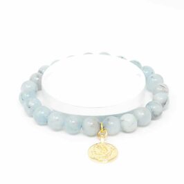 Aquamarine Blue Gemstone Bracelet - Front