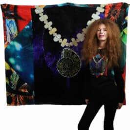 HerMJ 50x60 Citrine Spiral Throw Blanket