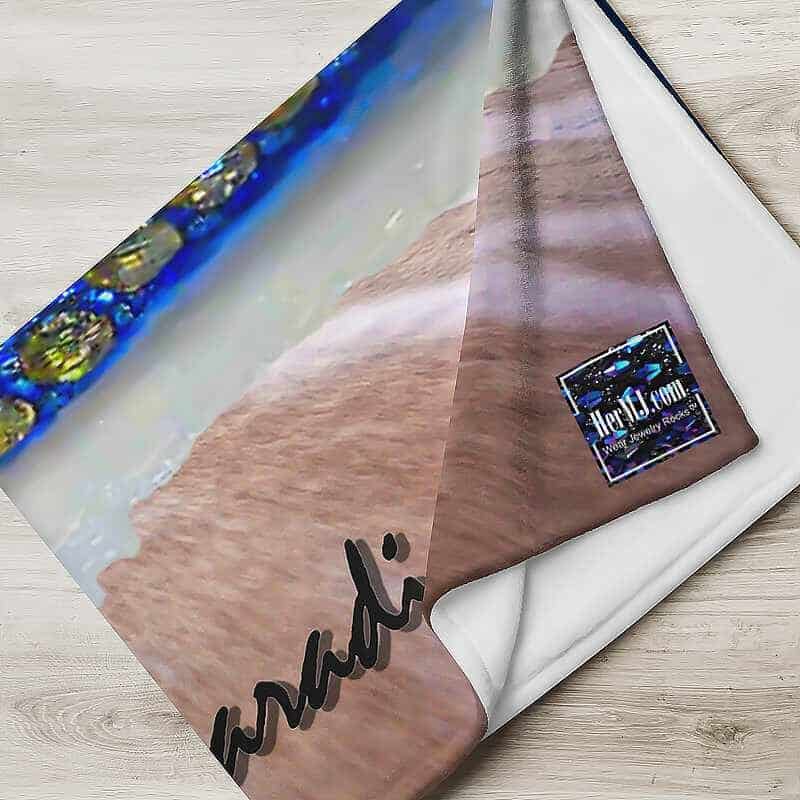 HerMJ 50x60 Crystal Waters Throw Blanket - Folded