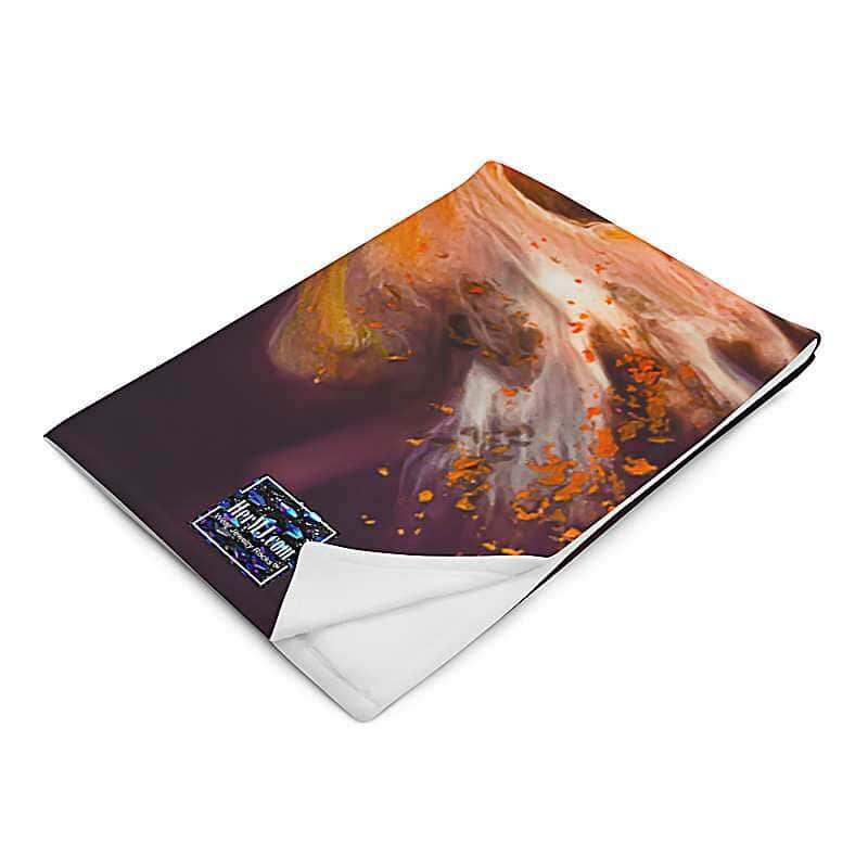 HerMJ 50x60 Yellow Turquoise Throw Blanket - folded HerMJ 50x60 Yellow Turquoise Throw Blanket - folded