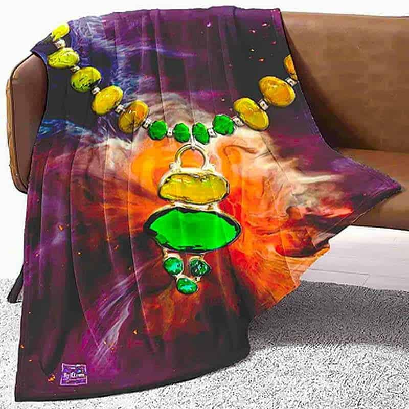 HerMJ 50x60 Yellow Turquoise Throw Blanket