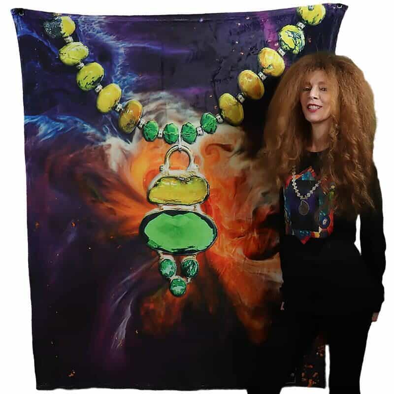 HerMJ 50x60 Yellow Turquoise Throw Blanket