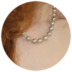 Beaded necklace on woman