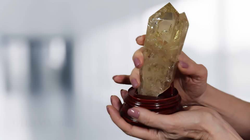 Standing Double Point Citrine Gemstone - Lifestyle - Description