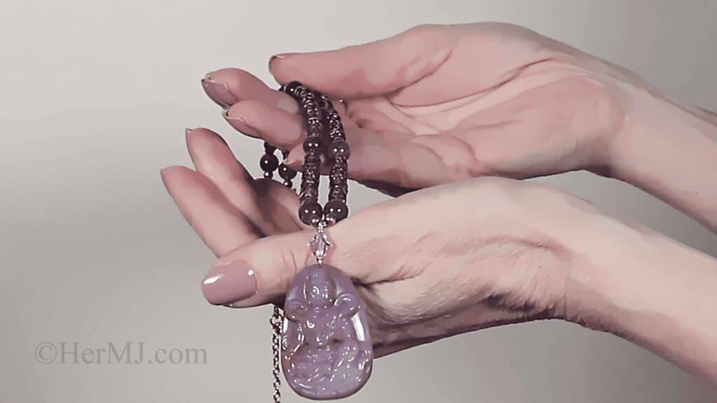 Amethyst Jasper Pendant Necklace - Lifestyle