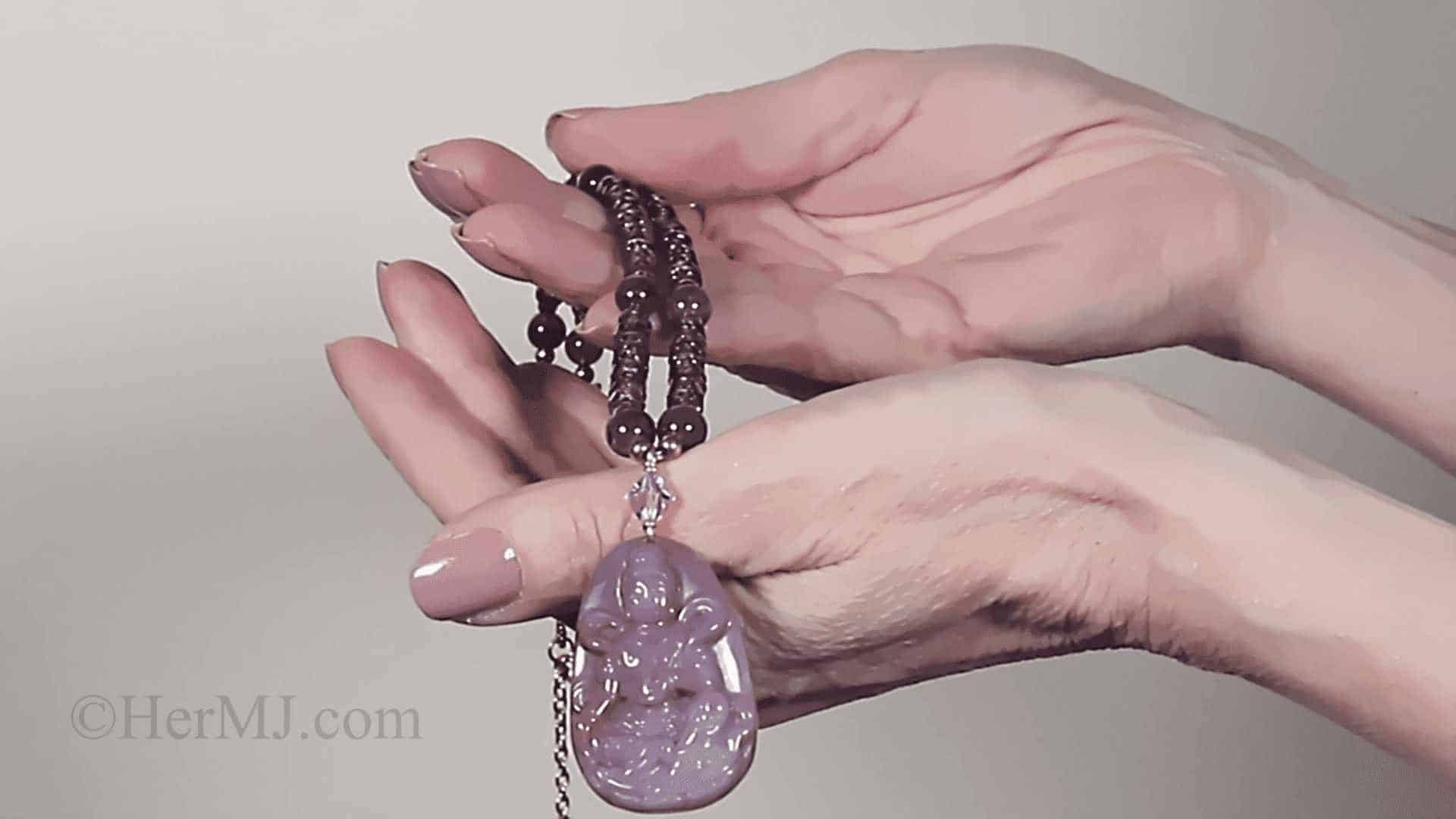 Amethyst Jasper Pendant Necklace - Lifestyle