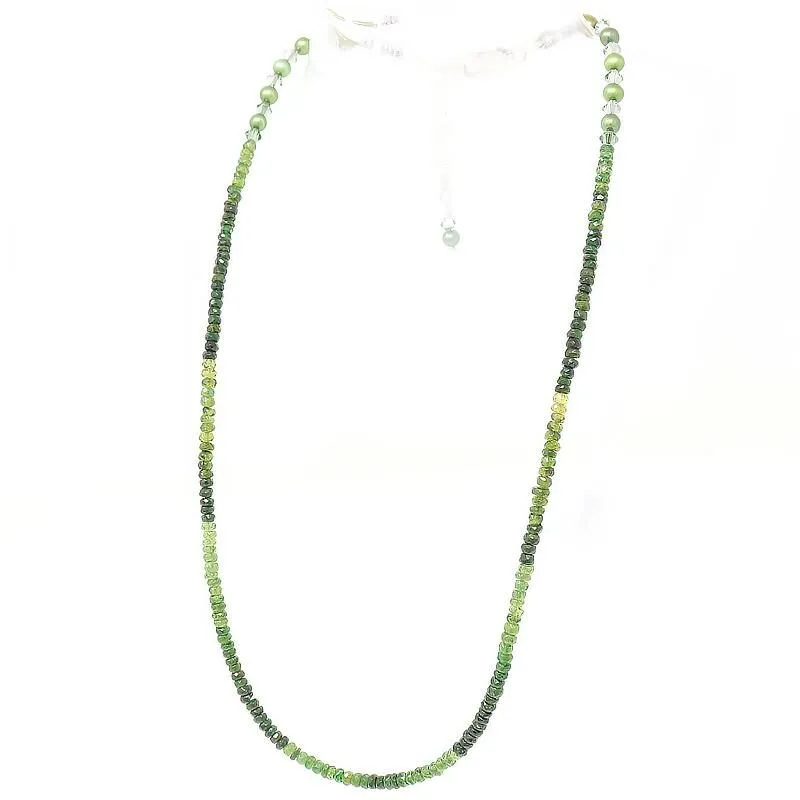 Green Tourmaline and Pearl Necklace