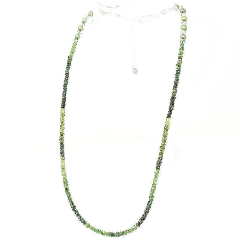 Green Tourmaline and Pearl Necklace