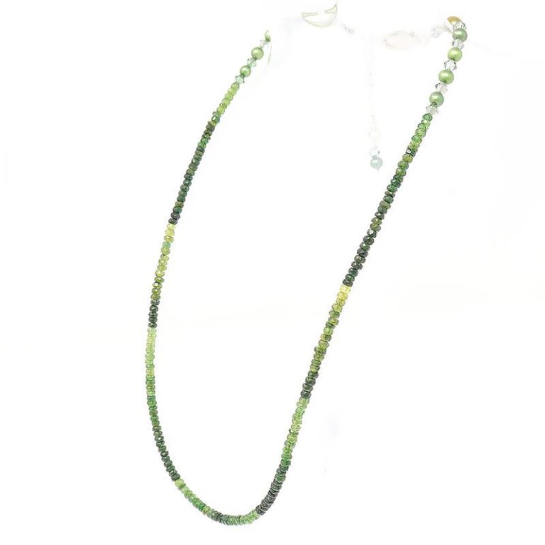 Green Tourmaline and Pearl Necklace