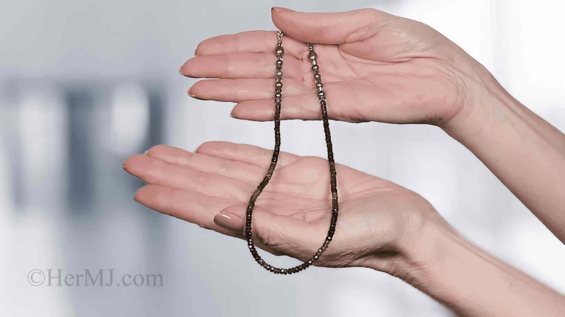 Green Tourmaline and Pearl Necklace - Lifestyle
