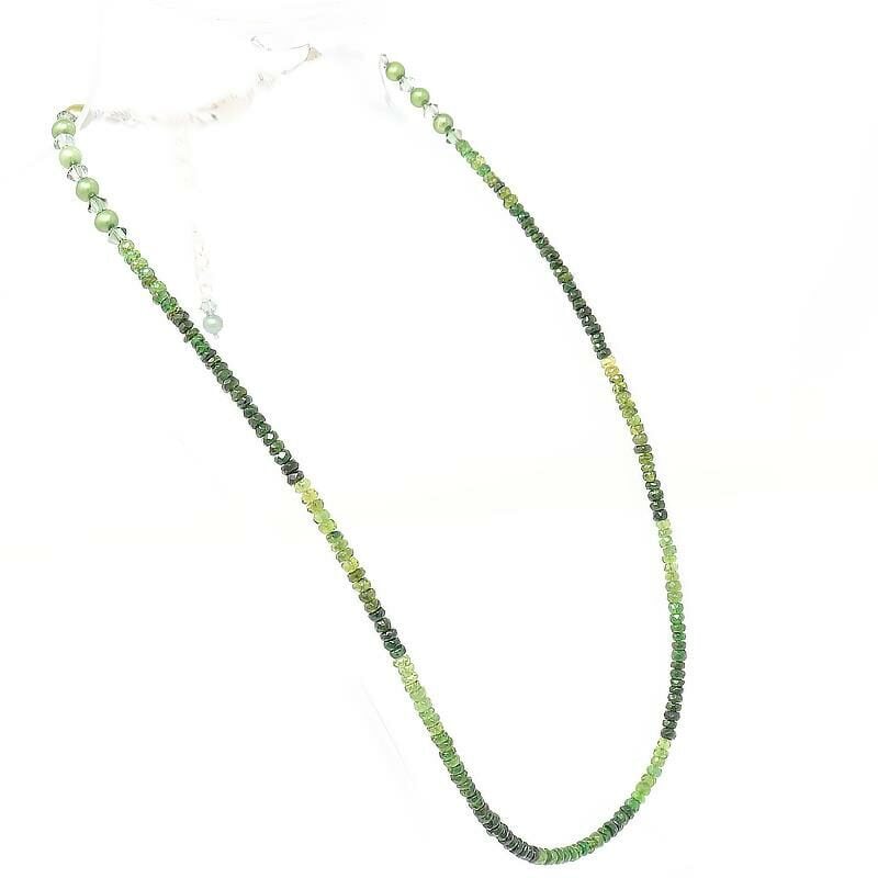 Green Tourmaline and Pearl Necklace