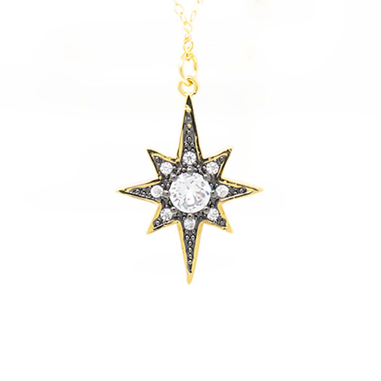 Celestial Star Gold Pendant Necklace For Warm Skin Tones